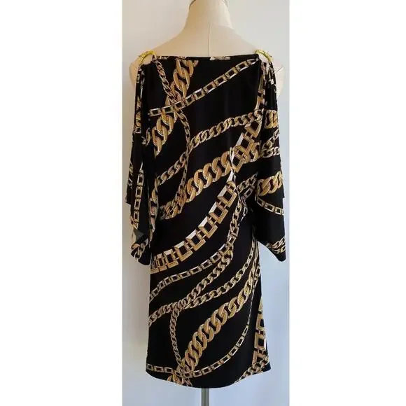 Cache Chain Cold Shoulder Mini Dress sz XS - Picture 3 of 10